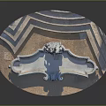 Ornate Garden Fountain With Intricate Statue And Tiered Steps Design