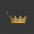 Elegant Golden Decorative Crown Ornament With Intricate Design And Shiny Surface