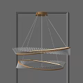 Elegant Modern Chandelier With Gold Frame And Transparent Spiral Structure