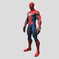 Spider Man Character In Red And Blue Costume With Spider Emblem And Gloves