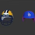 Yellow Black White And Blue Sports Helmets With LA Logo Design For Daily Use