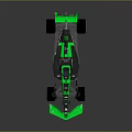 Green and Black Scuderia Race Car with Streamlined Body and Racing Tires