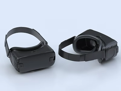 Black VR Headset Digital Device With Adjustable Strap And Ergonomic Design 3d model