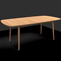 Modern Wooden Dining Table With Rectangular Top And Slender Legs Design