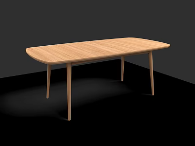 Modern Wooden Dining Table With Rectangular Top And Slender Legs Design 3d model
