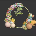 Elegant Door Arch Decoration With Golden Accents Pearls Crystals And Pine Leaf Ornaments