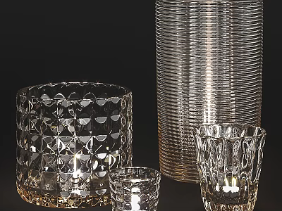 Modern Candle Holder Glass Candlestick Lamp 3d model