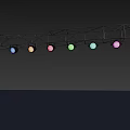 Colorful Stage Lights With Truss Structure And Multicolored Beams On Black Background