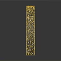 Two Golden Sparkling Curved Door Arches With Symmetrical Reflective Base Design