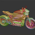 Golden Modern Motorcycle With Sleek Design And Reflective Surface On Dark Background