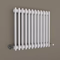 White Cast Iron Vintage Radiators Old Fashioned Home Heating Design Elements 3d model