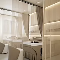 Modern Beauty Hair Salon Interior With Styling Chairs Mirrors Lighting And Reception Desk