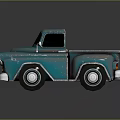 Vintage Blue Toy Truck Model With Weathered Finish And Classic Design