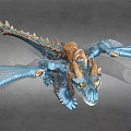 Blue Dragon Statue With Saddle Horns Detailed Wings And Realistic Design
