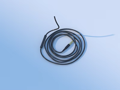 Black Flexible Coiled Cable With USB Connector Durable And Portable Daily Household Accessory 3d model