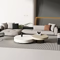 Sofa Coffee Table Combination Sofa Single Chair Coffee Table 3d model