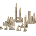 City Building Complex Models With Various Tower Structures And Architectural Designs 3d model