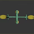 Green And Yellow Spring Seesaw With Two Seats For Kids Playground Equipment