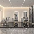 Modern Minimalist Beauty Hair Salon Storefront Design With Soft Ambient Lighting And Glass Entrance
