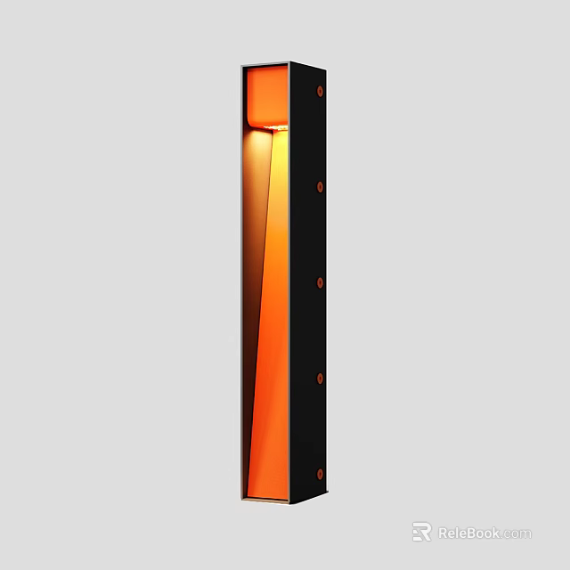 Modern Floor Lamp With Sleek Black Frame And Warm Orange Illumination For Contemporary Interiors 3d model 