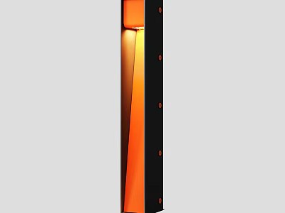 Modern Floor Lamp With Sleek Black Frame And Warm Orange Illumination For Contemporary Interiors 3d model