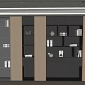 Modern Bookcase Open Bookcase Locker Decorative Cabinet 3d model