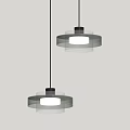 Modern Pendant Lights With Transparent Circular Design And Illuminated Shade