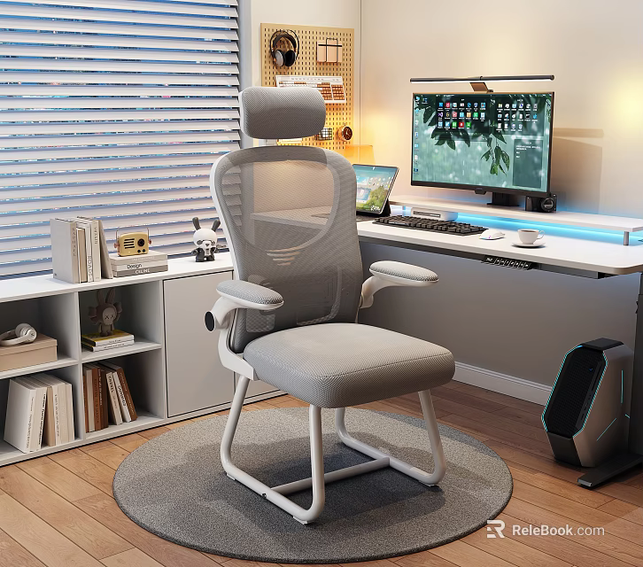 Ergonomic Mesh Office Chair With Headrest For Comfortable Home Office Workspace 3d model 
