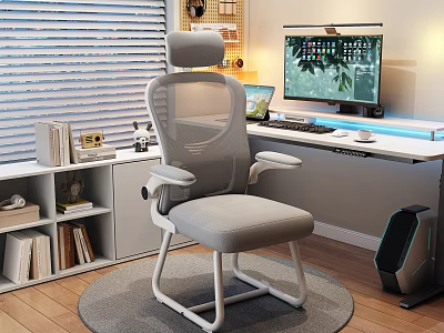 Ergonomic Mesh Office Chair With Headrest For Comfortable Home Office Workspace 3d model