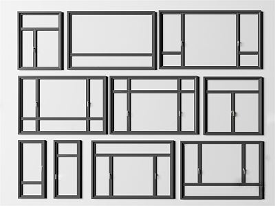 Modern casement window Aluminum casement window 3d model