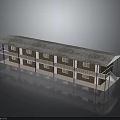 Two Story Building With Gray Roof White Railings Brown Walls And Front Porch