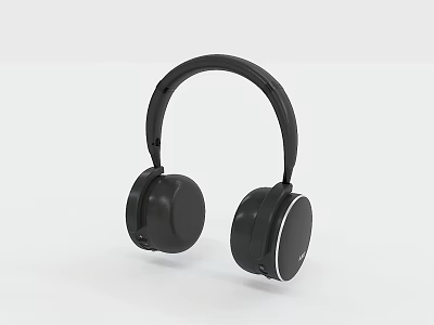 Stylish Black Over-ear Audio Headphones With Sleek Modern Design And White Background 3d model