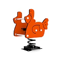 Orange Chicken Shaped Playground Spring Rider With Stable Base For Kids