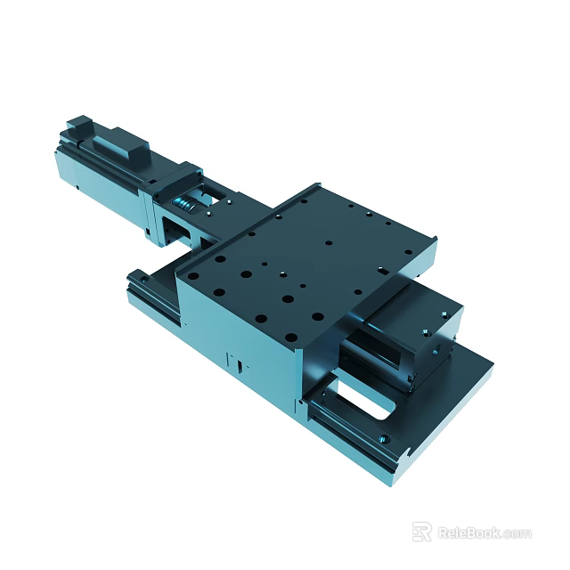 Precision Mechanical Sliding Rail System With Metal Platform And Mounting Holes 3d model