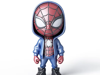 Spider Man Themed Decorative Ornament Set With Stylish Hoodie And Red Blue Design 3d model