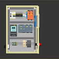 Computer Power Distribution Unit With Open Yellow Enclosure And Internal Electronic Modules 3d model
