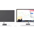 Modern computer monitor keyboard mouse 3d model