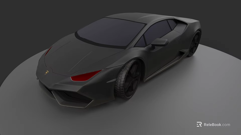 Black Sports Car With Sleek Aerodynamic Body And Red Headlights Design 3d model 