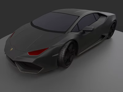 Black Sports Car With Sleek Aerodynamic Body And Red Headlights Design 3d model