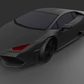 Black Sports Car With Sleek Aerodynamic Body And Red Headlights Design