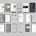 Assorted Modern Refrigerators and Freezers with Different Designs and Features 3d model