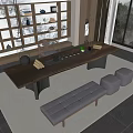 Tea Table and Chair Combination Ornaments Tea Set 3d model