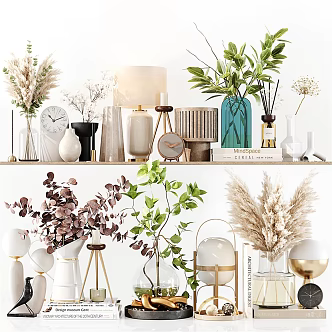 Modern ornaments floral vase ornaments 3d model