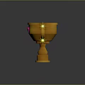 Elegant Golden Household Trophy With Pink Gem And Star Accents