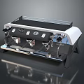 Modern Black And White Coffee Machine With Stainless Steel Parts Multiple Spouts And Control Panel