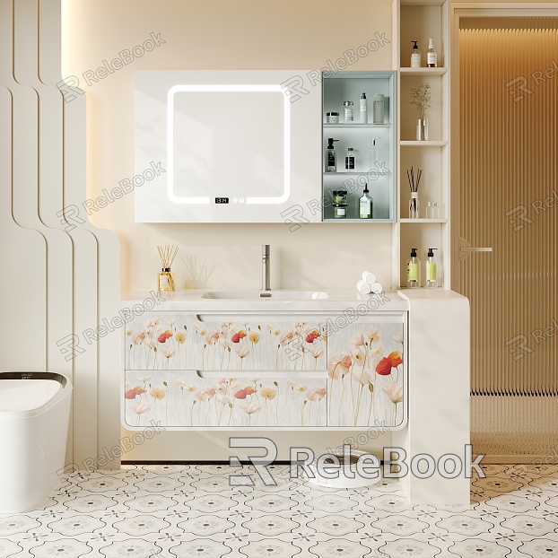 modern sink bathroom cabinet model