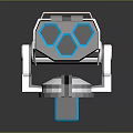 Sci Fi Energy Weapon With White Body Yellow Top Blue Hexagons And Glowing Base