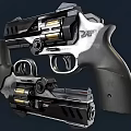 Dual Modern Revolvers With Mechanical Structure Metal Components And Cylinder Design