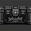 Shadow Themed Chest With Metallic Finish Decorative Locks And Engravings