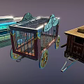 Vintage Horse-Drawn Carriages with Ornate Woodwork Decorative Windows Staircases and Various Roof Designs
